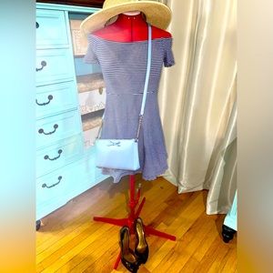 2 for $15 or MAKE AN OFFER! Old Navy XSNWOT off shoulder navy/white summer dress